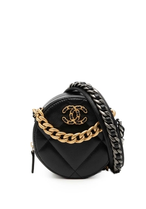 CHANEL Pre-Owned 2020 Lambskin 19 Round Clutch with Chain satchel - Black