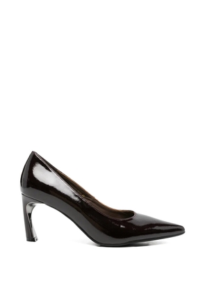 SERGIO MORETTI FIRENZE patent-finish pointed-toe pumps - Brown