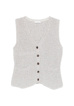 PANICALE sequin-embellished sleeveless cardigan - Neutrals