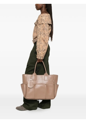 GANNI multi-pocket tote bag - Brown