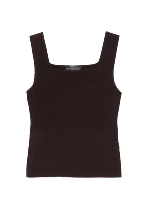 Le Petit Pulle ribbed-knit square-neck top - Grey