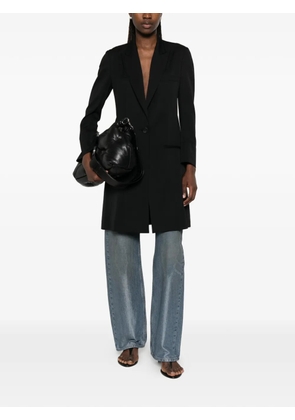 Yohji Yamamoto asymmetric-panel single-breasted coat - Black