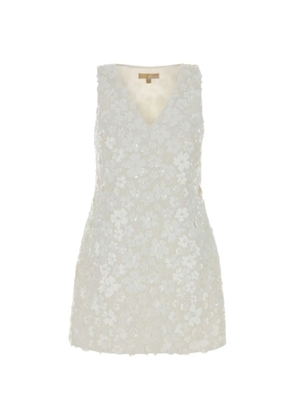 Michael Michael Kors sequin-embellished floral-appliqué dress - Neutrals