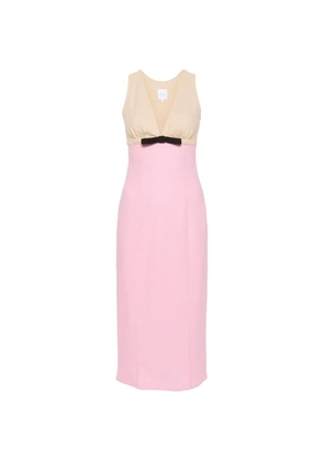 Patou bow-detail two-tone midi dress - Pink