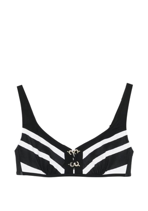 Maryan Mehlhorn striped lace-up bikini top - Black