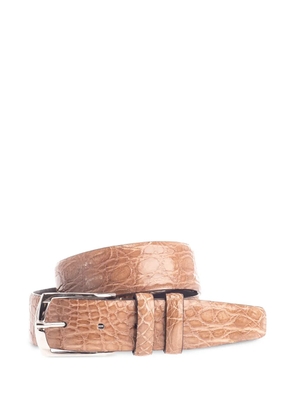 D'amico crocodile-effect leather belt - Brown