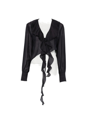 Blugirl ruffled cropped blouse - Blue