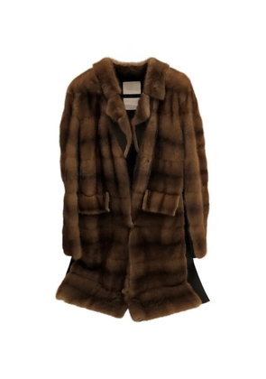 Valentino Garavani fur-panelled notched-lapel jacket - Brown