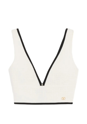 Valentino Garavani Canestrello cotton tweed top - White