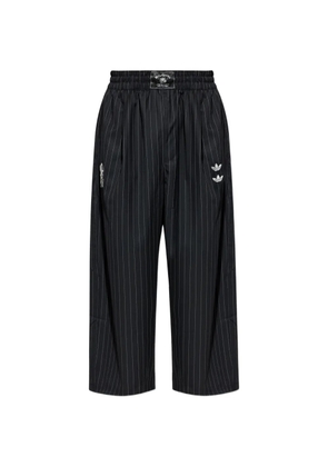 adidas Chavarria pinstripe-pattern wide-leg trousers - Black