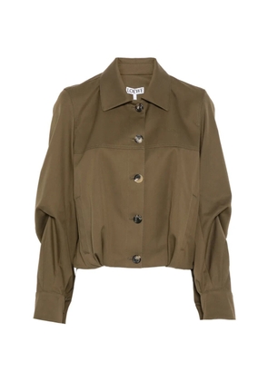 LOEWE Anagram-embroidered cropped jacket - Brown