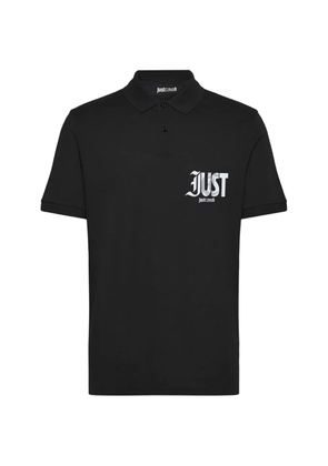 Just Cavalli logo-print cotton polo shirt - Black