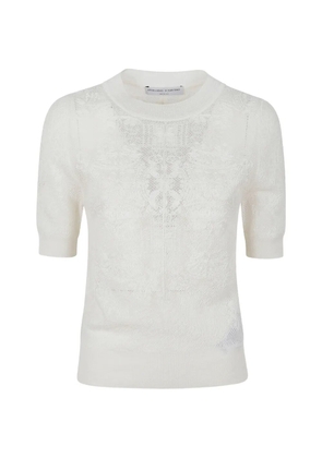 Ermanno Scervino lace-knit short-sleeve sweater - Neutrals