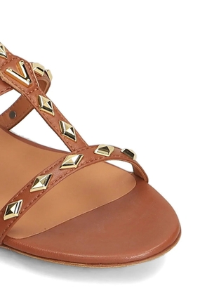 Via Roma 15 stud-embellished leather sandals - Neutrals
