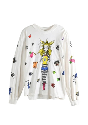 HELLSTAR Down the Paradise Path graphic-print long-sleeve sweater - White