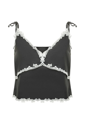 PINKO lace-trim tie-strap camisole blouse - Black