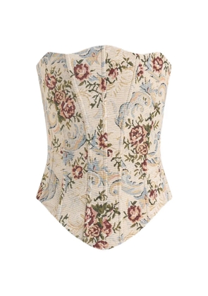 Manière De Voir Scarlett lace-up corset - Neutrals