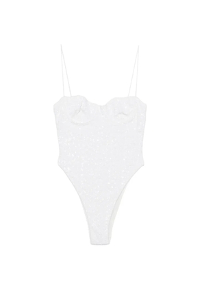 Oséree sequin-embellished underwired swimsuit - White