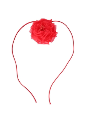 Max Mara floral-appliqué necklace - Red