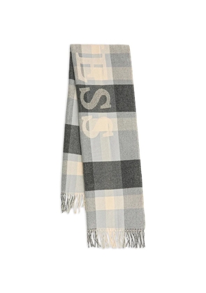 GUESS USA check-pattern scarf - Grey