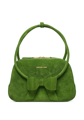 SHUSHU/TONG bow-detail ring-handle shoulder bag - Green