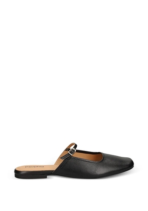 PSOPHIA buckle-strap leather ballet flats - Black