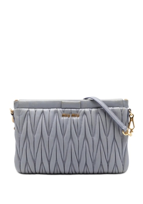 Miu Miu Pre-Owned 2010-2026 Matelasse Nappa Frame Clutch with Strap crossbody bag - Grey