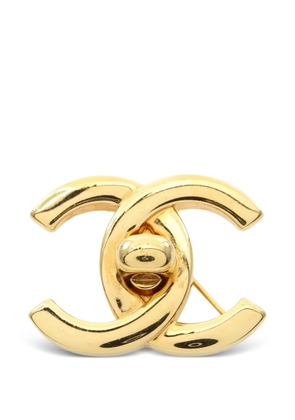 CHANEL Pre-Owned 1986-1988 interlocking-CC brooch - Gold