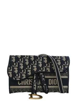Christian Dior Pre-Owned 2020 Oblique Canvas Embroidered Saddle Slim Pouch belt bag - Blue