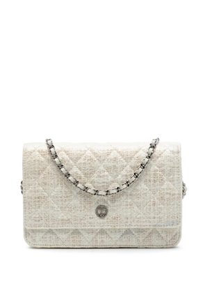 CHANEL Pre-Owned 2012-2013 CC Coated Tweed Wallet On Chain crossbody bag - Brown