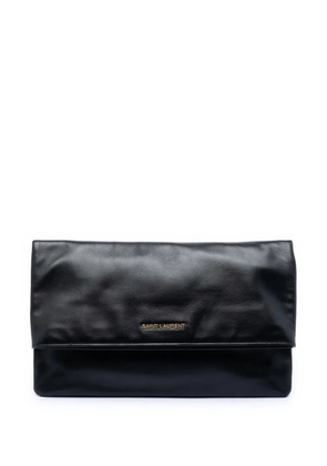 Saint Laurent Pre-Owned 2013-2026 Leather Letters Fold Over clutch bag - Black