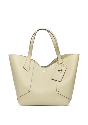 GUESS USA large Darcy logo-plaque pebble-textured tote bag - Green
