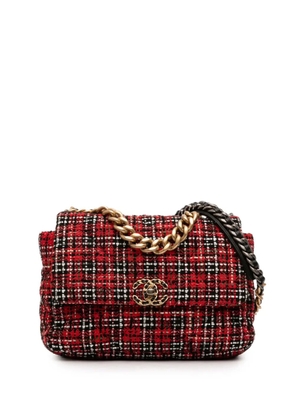 CHANEL Pre-Owned 2020 Large Tweed 19 Flap satchel - Red