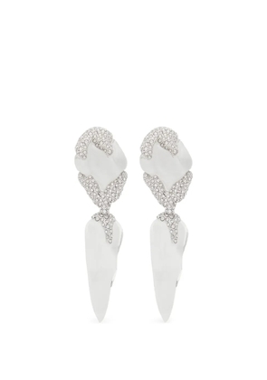 Alexis Bittar Lucite crystal-embellished sculptural earrings - Silver