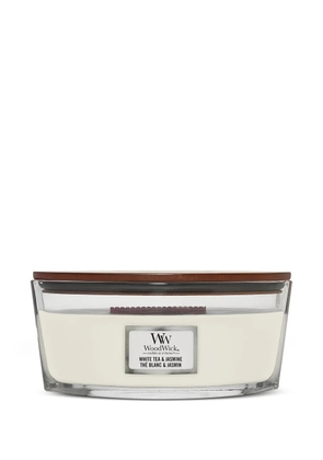 WoodWick logo-print label candle - Neutrals