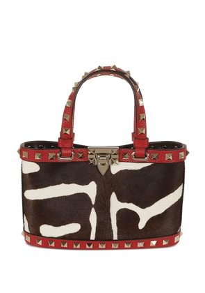 Valentino Garavani Rockstud animal-print clutch bag - Black