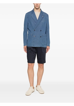 Manuel Ritz pleated drawstring shorts - Blue