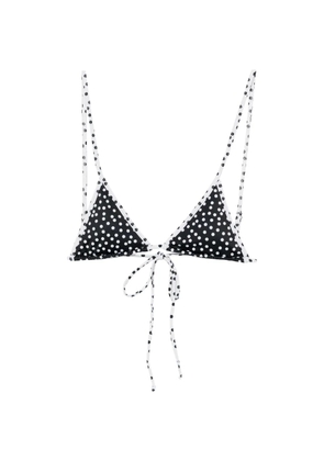 Leslie Amon Cynthia polka-dot bikini top - Black