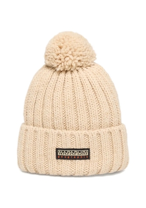 Napapijri Fea 2 ribbed-knit pompom beanie - Neutrals