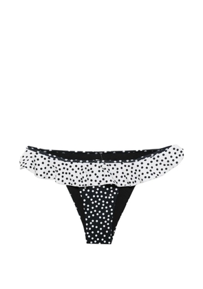 Leslie Amon Cynthia polka-dot ruffled bikini bottoms - Black