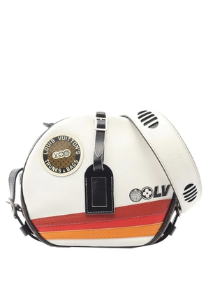 Louis Vuitton Pre-Owned 2019 Leather and Monogram LV Airline Boite Chapeau Souple crossbody bag - White