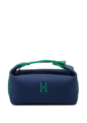 Hermès Pre-Owned 2020-2025 Small Toile Bride A Brac Case vanity bag - Blue