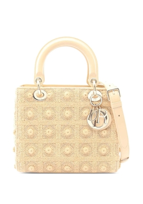 Christian Dior Pre-Owned 2010-2026 Medium Woven Raffia Lady Dior satchel - Neutrals