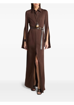 Michael Kors Collection slit-sleeve shirt dress - Brown
