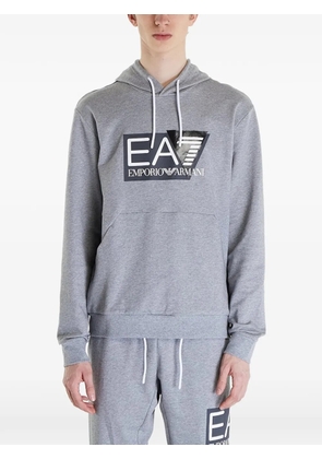 Ea7 Emporio Armani logo-print drawstring hoodie - Grey