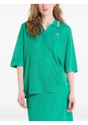 Tommy Hilfiger geometric-pattern polo shirt - Green