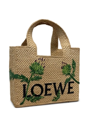 LOEWE Font artichoke-embroidered tote bag - Neutrals