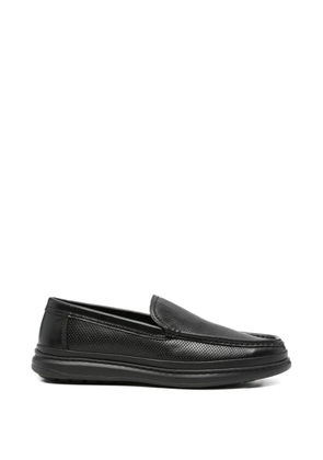 SERGIO MORETTI FIRENZE perforated leather loafers - Black