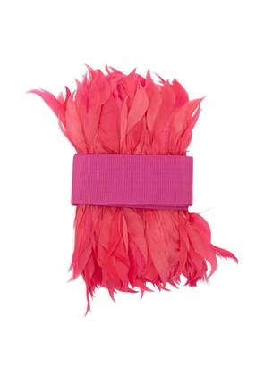 Sara Roka feather-trim belt - Pink