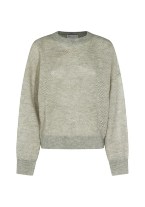Brunello Cucinelli metallic open-knit sweater - Neutrals